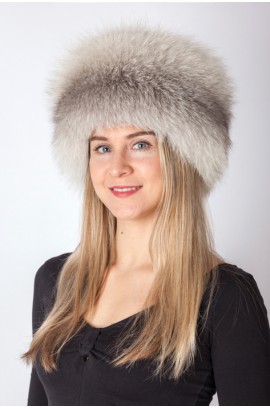 Grey fox fur hat